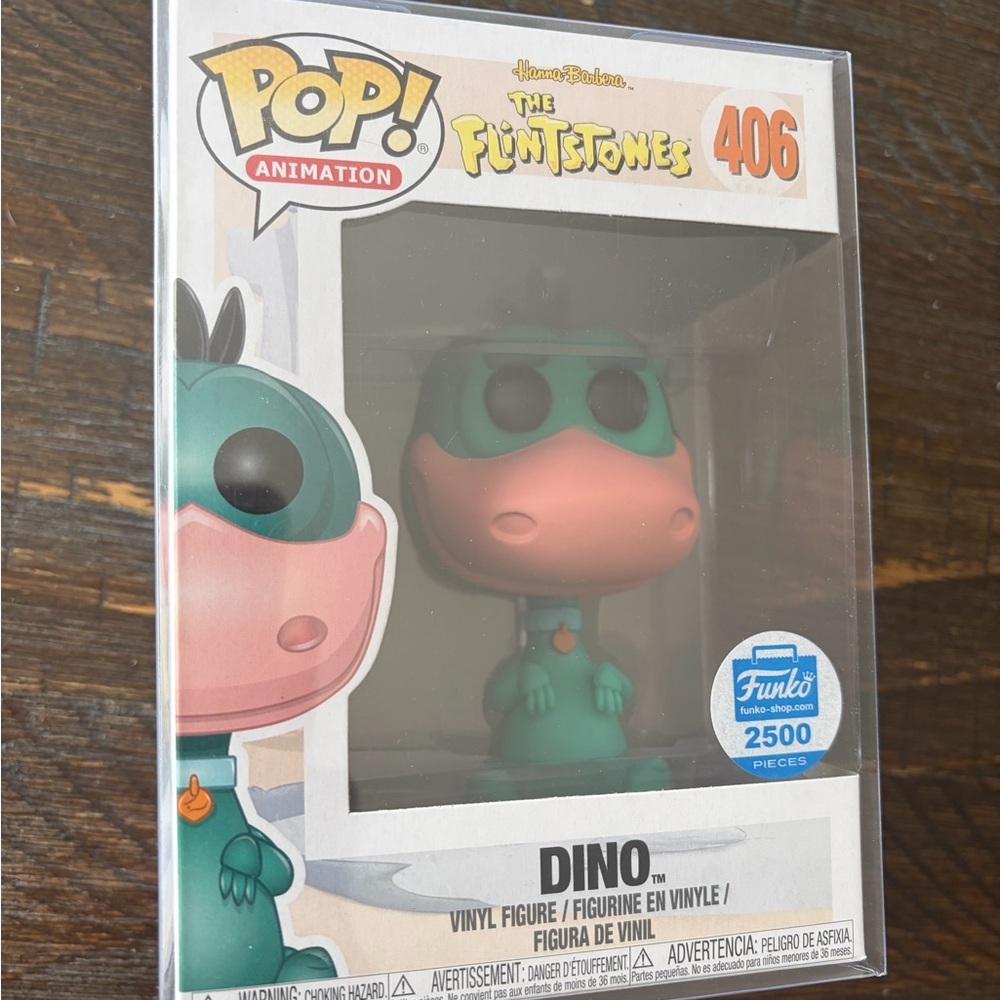 Funko The Flintstones Dino Vinyl Figure - Teal & Pink Pop! #406